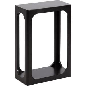 Kate and Laurel Dahl Modern Slatted Wooden Slim Side Table; 16 x 8 x 24; Black; Transitional Wood Narrow End Table for Use as Living Room Plant Stand or Small Bedroom Nightstand