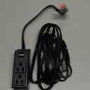 Litever Gun Safe Power Outlet Strip with 2 USB Ports. 10 FT Flat AC Cable with Removable 3-Prong Plugs. Outlet Accessory for Gun Safe, Cabinets, Closet, Drawer. Black. Certified