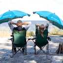 AMMSUN XL Chair Umbrella with Universal Clamp Adjustable 47 inches and 360-degree Swivel UPF 50+, Portable Clamp on Camping or Beach Chair, Stroller, Wheelchair, Golf cart, Bright Blue, 2 PACK