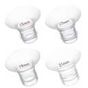 Momcozy Flange Insert 15/17/19/21mm Compatible with 24mm Flange/Shield of Most Pumps, Insert for Breast Pump Replacement Accessories, 4PCS (Transparent)