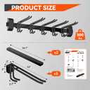 32" Ski & Snowboard Wall Rack Heavy-Duty Wall Mounted Ski Storage for Garage, Holds 10 Pairs with 5 Adjustable Hooks, 300lbs Capacity, Non-Slip Rubber, Easy Install | Ski Holders for Wall