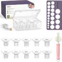 Nuliie 10PCS Silicone Flanges Insert Replacement Kit, Flange Sizing Kit 16/17/18/19/20mm for 24mm Flange/Shield Breast Pumps, Pumping Essential Kit for Moms