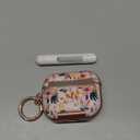 for AirPods Pro 3 Case 2025 3rd Generation with Cleaner Kit,Boho Flower Protective Cover with Lock/Stand Compatible with Apple New Air Podspro3,Cute Rose Gold Headphone Case with Keychain Accessories