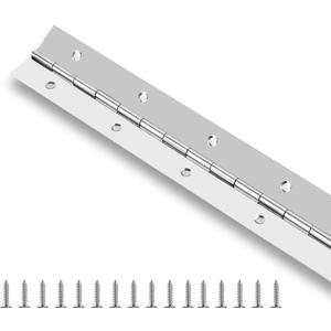 Piano Hinge 36 Inch Stainless Steel Continuous Hinge with Holes Heavy Duty Piano Hinge for Cabinets Boat Marine Door, 0.04" Leaf Thickness 1.2'' Open Width, Screw Included