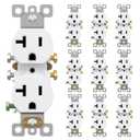 AIDA 20 Amps Outlets Duplex Electrical Receptacle Outlets, Electrical Outlet, 20Amp 125V Heavy-Duty Wall Outlet, Residential, 3-Wire, Self-Grounding, UL Listed, Side Wire (10 Pack, White)