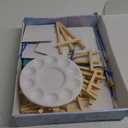 Mini Canvas and Easel, Paxcoo 60 Pieces Includes 4x4 Inches Small Tiny Painting Canvas, Mini Acrylic Paintbrushes for Paint and Sip Art Party Supplies