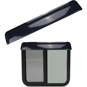 RV Window Visor Deflector, Rain Guard Extra Durable Sun Wind Air Side Vent Deflector Fits for 18-24inch Wide Window