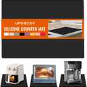 Silicone Mat for Counter, Non-slip Countertop Protector, Silicon Coffee Table Mat, Strain Resistant & Heat Resistant, Multipurpose (23.6"L x 15.7"W, Black)