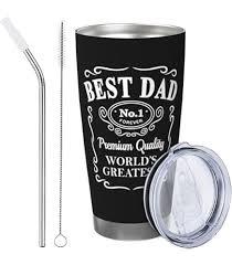 Winzsox Gifts for Dad Birthday, Christmas, Fathers Day - Dad Birthday Gift, Best Dad Ever Gifts, Gift Ideas for Dads from Daughter, Son - 20oz Insulated Mug Cup Tumbler, Stainless Steel