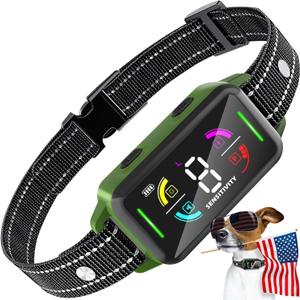 Ultrasonic Dog Bark Collar, Bark Collar for Large Medium Small Dogs, Automatic Stop Bark Collar, IP67 Waterproof & Rechargeable Anti Bark Collar for Dogs with 8 Sensitivity & 4 Modes Beep Vibration