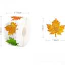 500Pcs Fall Maple Leaf Stickers,5 Colors Maple Leaf Decals Holographic Self Adhesive Label Stickers Roll for Autumn Thanksgiving Party Cards Seal Envelopes Supplies