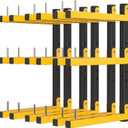 Lumber Rack Wall Mount Storage Racks Folding Wood Organizer Heavy Duty Shelf Brackets With 9-Level 1080 Lbs Capacity Yellow Metal Utility Racks Garage Wall Shelving for Indoor and Outdoor Use (6 Pack)