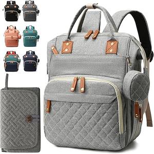 Diaper Bag Backpack for Girls Boys: Gray Toddler Diaper Bag with Changing Pad Baby Backpack Diaper Bag for Mon Dad Newborn Cute Mochila Pañaleras para Bebe Niña Niño Baby Registry Search Essentials