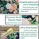 Large Sewing Basket with Accessories, Sewing Organizer Box for Sewing Supplies and DIY Crafting Tools Storage Christmas Gift for Sewing Craft Lovers (Green flowers)