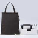Iriviel Black Lunch Bag for Men - Insulated Safe Material, 10.8"H x 9"L x 5.5"W
