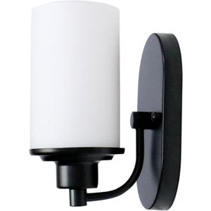 Modern Black Wall Sconce with Frosted Glass Shade, Dimmable E26 Wall Light Fixture for Bathroom, Bedroom, Hallway & Living Room - UL Listed Indoor Lighting (Monkfish WS45)