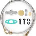 YESHMA Turbo Oil Feed Line Kit Compatible with T3 T4 GT35 T70 T66 T61 T60 T04E T04 GT32 GT40 GT42 GT4088R GT4049R GT42R/RS GT4294R GT4202R Turbocharger 41" Braided Stainless Steel with 1/8 NPT Fitting