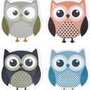 4 Pieces Cute Owl Erasers Magnetic Owl Whiteboard Eraser Animal Shaped Dry Erase Chalkboard Erasers with Felt for Classroom Office Home (Random Color)