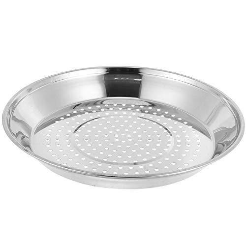Cabilock 13.4 Inch Stainless Steel Steamer Tray with Small Holes for Wok Steaming Rack Large Steamer Insert Plate for Dumplings Buns Dim Sum Cooking