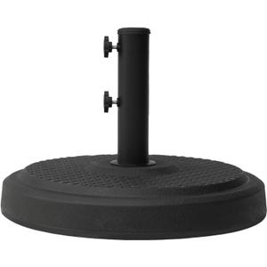 Helios&Hestia 46 lb Round Plastic Prefilled Cement Outdoor Umbrella Base, Heavy Duty Concrete Stand Weight for Patio Market Table Umbrella, Black