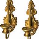 Wall Sconce Candle Holder, Metal Wall Mounted Candle Sconces, Iron Pillar Candle Sconce for Room, Hallway, Entryway, Bathroom, 2 Pack (New Version,Gold)