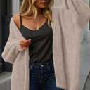 dowerme Women Open Front Cardigans Trendy Fall Long Sleeve Drop Shoulder Soft Knit Slouchy Sweater Winter Outerwear 2025 (M)