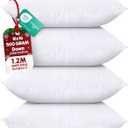 Utopia Bedding Throw Pillows (Set of 4, White)  18 x 18 Inches Down Alternative Pillows for Bed, Sofa, and Couch - Fluffy Decorative Stuffer Pillow for Indoors & Outdoors