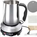 CasaCulina 2025 New Candle Making Kit with Hot Plate, Candle Making Supplies with Wax Melting Pot, Stirring Spoon, Anti-Scalding Pad, Candle Wicks, Wooden Wick Holders, Candle Making Pouring Pot