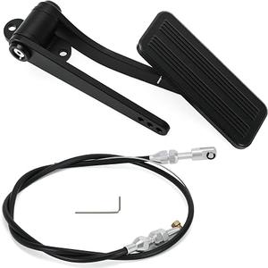YAURILO Universal Aluminum Gas Pedal Compatible with GM Chevy Ford Mopar Street Rat Rod, Dual Accelerator Throttle Pedal with Braided Throttle Cable