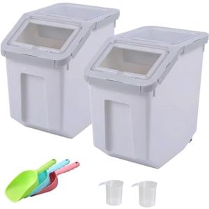 RUIAN Dog Food Storage Container 20Lb, Airtight Pet Food Storage Bin with Locking Lid, Wheels, Measuring Cup & Scoop, Large 10kg Capacity Dry Food Dispenser for Freshness, Easy Mobility and Feeding