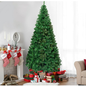 8Ft Artificial PVC Christmas Tree Stand Indoor Outdoor Green