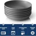 Y YHY Pasta Bowls Set of 6, Large Salad Serving Bowls, Porcelain Soup Bowls 30 Ounces, Wide and Flat, Microwave Dishwasher Safe, Matte Grey