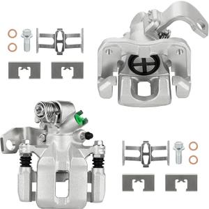 Rear Disc Brake Caliper Assembly with Bracket fit for 2006-2011 Acura CSX, 2013-2018 Acura ILX, 2006-2015 Honda Civic, Rear Right and Left Caliper Set with 2PC, 19-B3298 + 19-B3299