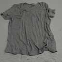 Zeagoo Women's Summer Tops Short Sleeve Shirts Ribbed Knit Square Neck T-shirt Casual Basic Slim Tee (X-Large, Light Grey)