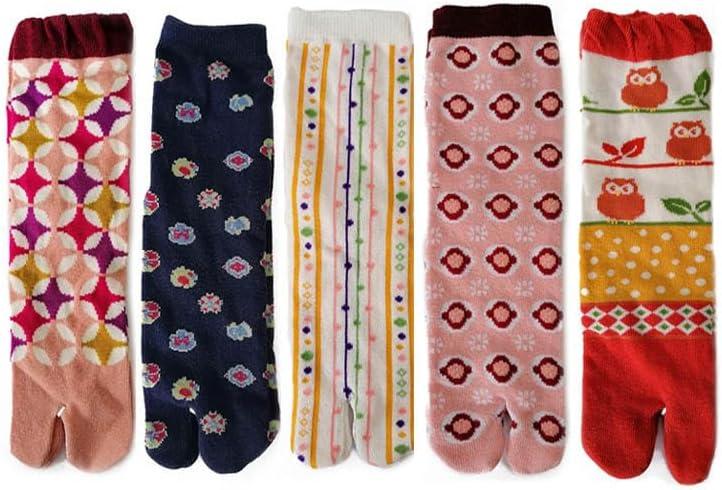 Women Toe Socks Tabi Ankle Sock Colorful Two Toe Finger Flip Flop Socks for Womens Girls (One Size)