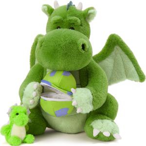 Tezituor 3-in-1 Large Dragon Stuffed Animal, 20 Inch Big Stuffed Dragon Plush with Baby and Egg Toy for Girls Boys, Cuddle Hugging Dino Plush Gift for Birthday Christmas