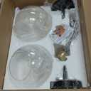 Emak Modern 8 Inch Glass Pendant Lights Kitchen Island, 2 Pack Black and Gold Pendant Light Fixtures, Farmhouse Globe Island Lights for Kitchen, Dining Room, Bathroom, PL121-BKBGD-CG-2PK