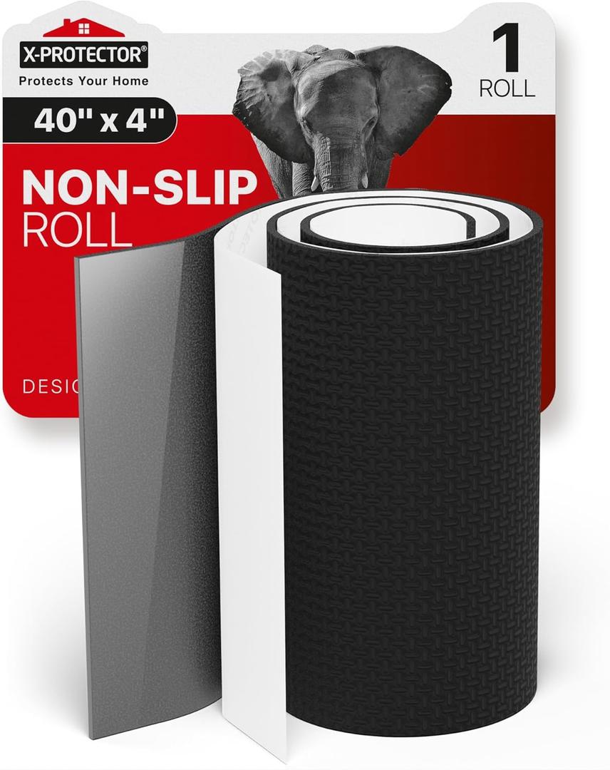 X-Protector Rubber Roll 40 x 4 inches - Black Non Slip Pad - Universal Anti Skid Pads - Self-Adhesive Rubber Grips - Premium Rubber Feet for Keyboard, Appliances, and Other Small Things!