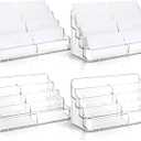 Jutom 4 Pcs 8 Pocket Acrylic Business Card Holder 7.68 x 3.43 x 3.82 Inch Multi Business Card Holder Display Clear Stand Card Organizer for Desk Literature Flyer Pamphlet