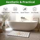 Foldable Stone Bath Mat,Super Absorbent Diatomaceous Earth Shower Mats, 24" x 16" Non-Slip Quick Drying Mats for Bathroom Floor, Easy to Store Bathroom Rugs, Easy to Clean, Elegant & Modern Design (Pink Flowers)