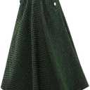 Kinghua Womens Wool Plaid Mini Skirt Fall Winter High Waisted Bodycon Pencil Skirt (X-Small, Army)