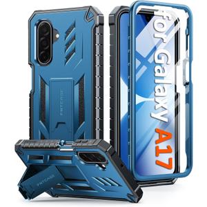FNTCASE for Galaxy A17-5G Phone Case: for Samsung Galaxy A17 with [Built-in Screen Protector & Kickstand] [Military-Grade Drop Protection] Heavy Duty Protective Shockproof TPU Cell Phone Cover (Blue)