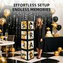 2026 Graduation Party Decorations - Black Balloon Boxes with Letters, "GRAD" & "So Proud of You" & "2026", 20pcs Balloons, Graduation Photo Props for High School College Class of 2026 Celebration