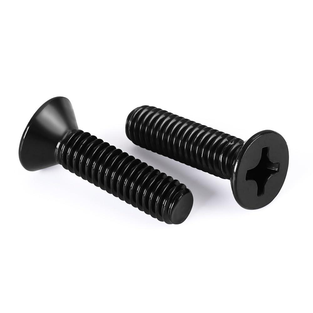 MewuDecor 5/16-18 x 1-1/4" Flat Countersunk Head Machine Screws, Full Thread, 304 Stainless Steel 18-8, Black Finish, 20 PCS
