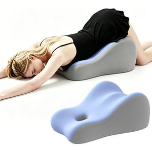 Memory Foam Wedge Pillow Intimacy Couples Pillow, Pregnant Ergonomic Contoured Position Pillow for Sleeping & Reading, Multi-Functional Bed Pillow Back Support Cushion Blue