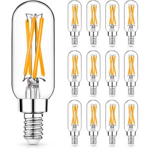 Mlambert 12 Pack Dimmable T6 LED Bulbs,4W Equal 40W e12 Candelabra Bulb 2200K,Clear 4W E12 Edison Base for Chandelier Light