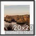 HAUS AND HUES Black Oak Wood 20x20 Picture Frame Matted to 16x16 - Square Frame with Plexiglass, Contemporary Frame for Wall Display (20x20 in, Black, Set of 1)