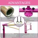 Gymnastics Kip Bar for Home Indoor Training,Horizontal Bar for Kids Girls Junior,Adjustable Arms from 3' - 5' Gym Equipment,1-4 Levels,300lbs Weight Capacity