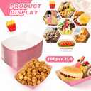 Yinkin 100 Pcs 2lb Paper Food Trays Boat 2lb Disposable Nacho Trays Kraft Paper Boat for Tacos Concession Easter Graduation Birthday Wedding Christmas Halloween Valentine Party Supplies(Pink)