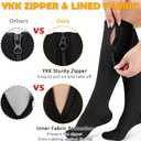 CASMON 15-20mmHg Zipper Compression Socks for Women and Men, Knee High Compression Stockings, Medical Closed Toe Support Socks for Varicose Veins, Post-surgery, Swelling, Nurses, Pregnancy (1 Pair), M